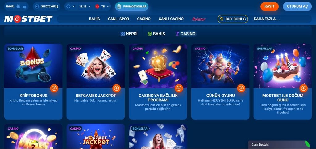 Gry kasynowe online MostBet